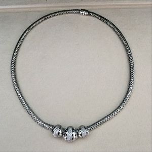 John Hardy Diamond Pave Three Dot Slider Necklace